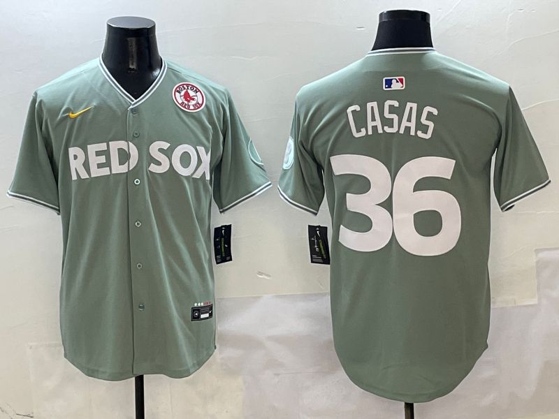 Men Boston Red Sox #36 Casas Green Joint Name Nike 2025 MLB Jersey style 7